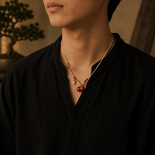 Abundance Blessing|Red Hulu Prosperity Cord Necklace - TalisVibe