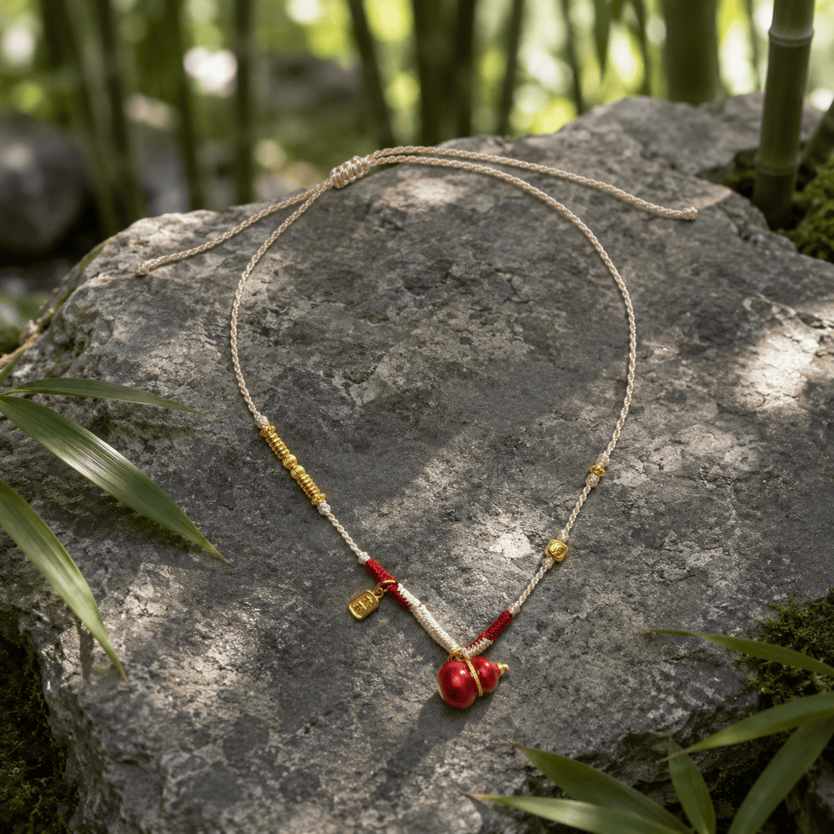 Abundance Blessing|Red Hulu Prosperity Cord Necklace - TalisVibe