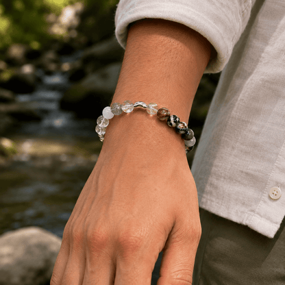 Guardian Blessing｜Black Obsidian & Clear Quartz Bracelet - TalisVibe