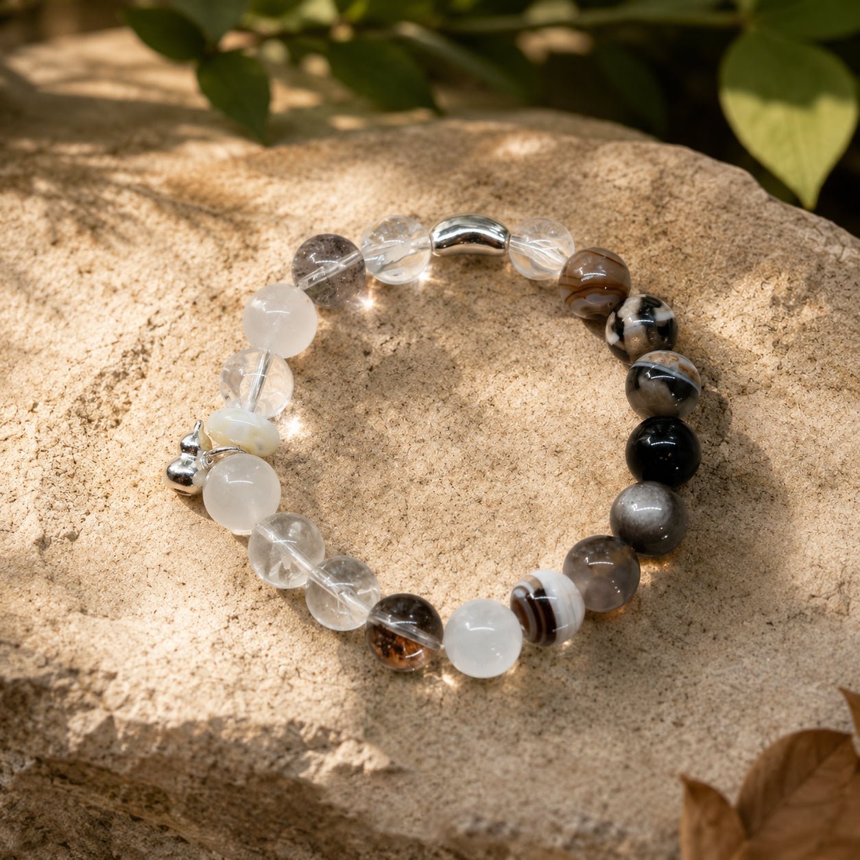 Guardian Blessing｜Black Obsidian & Clear Quartz Bracelet - TalisVibe