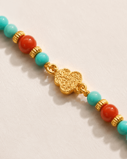 Abundance Blessing｜Yellow Wealth Deity Turquoise Necklace - TalisVibe