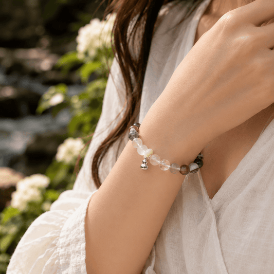 Guardian Blessing｜Black Obsidian & Clear Quartz Bracelet - TalisVibe
