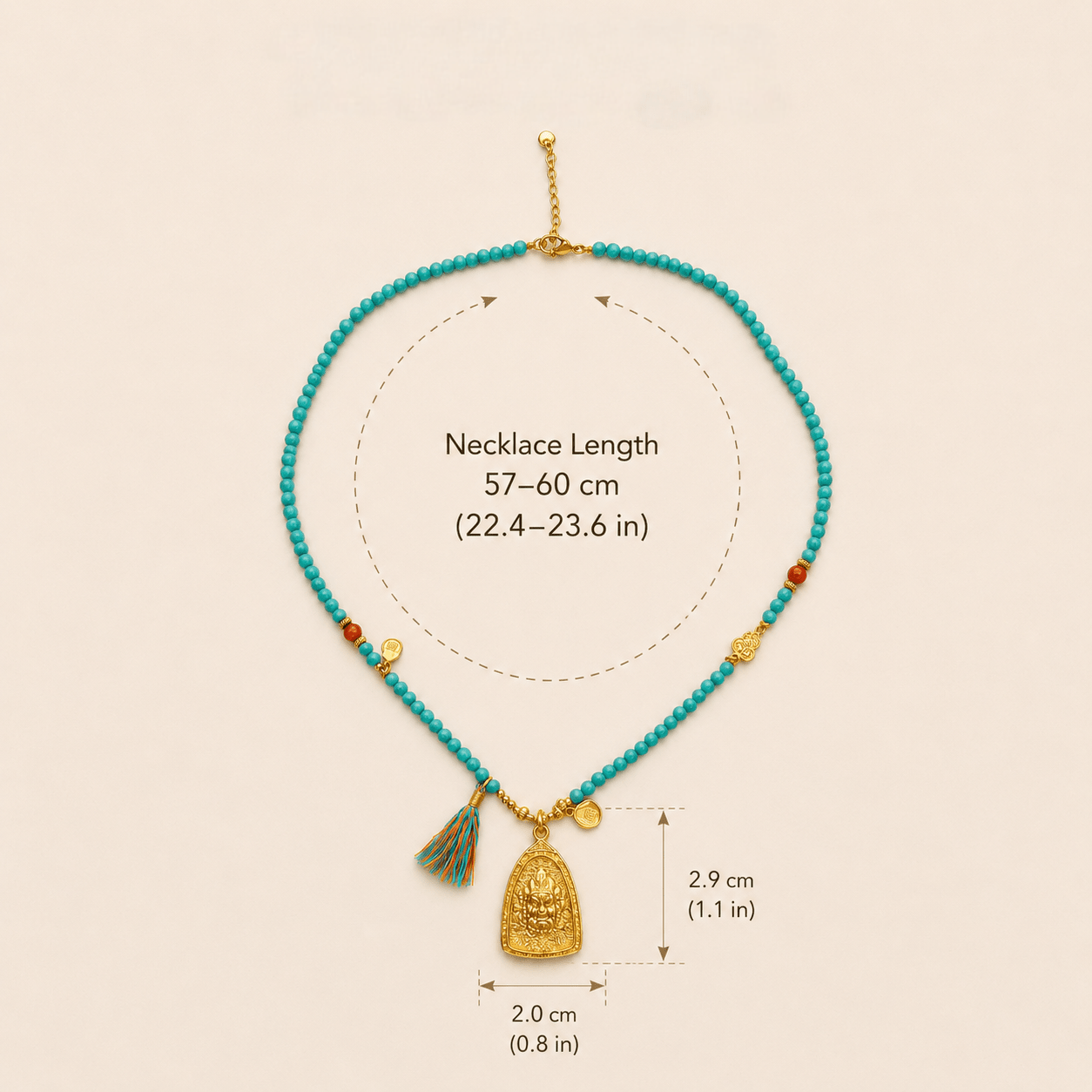 Abundance Blessing｜Yellow Wealth Deity Turquoise Necklace - TalisVibe