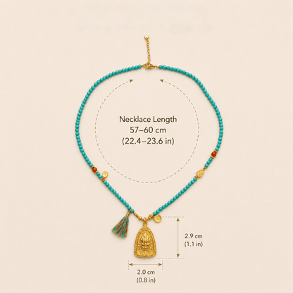 Abundance Blessing｜Yellow Wealth Deity Turquoise Necklace - TalisVibe