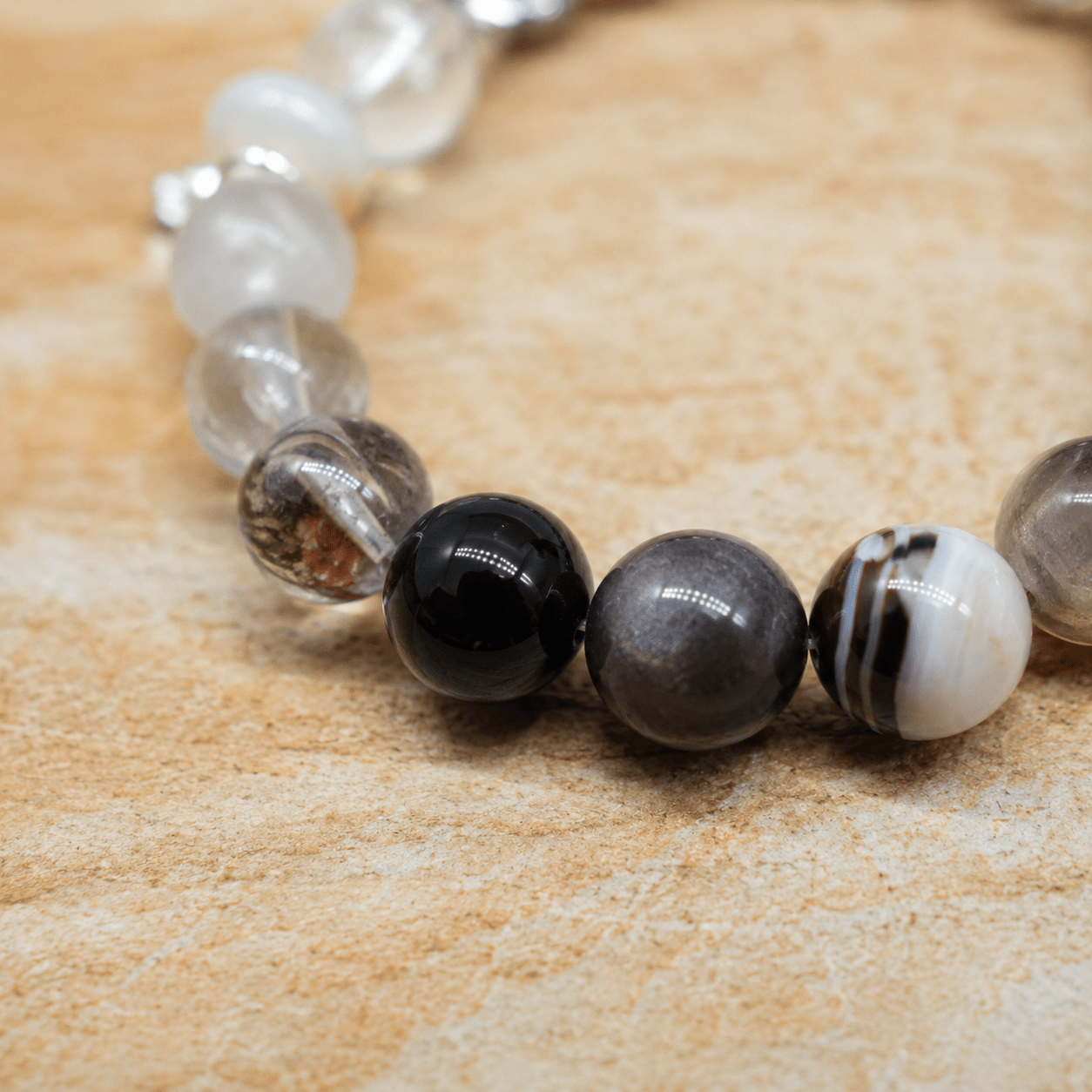 Guardian Blessing｜Black Obsidian & Clear Quartz Bracelet - TalisVibe