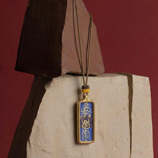 Hand-drawn Taoist well-being talisman pendant by TalisVibe