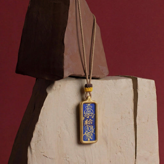 Hand-drawn Taoist love and harmony talisman pendant by TalisVibe