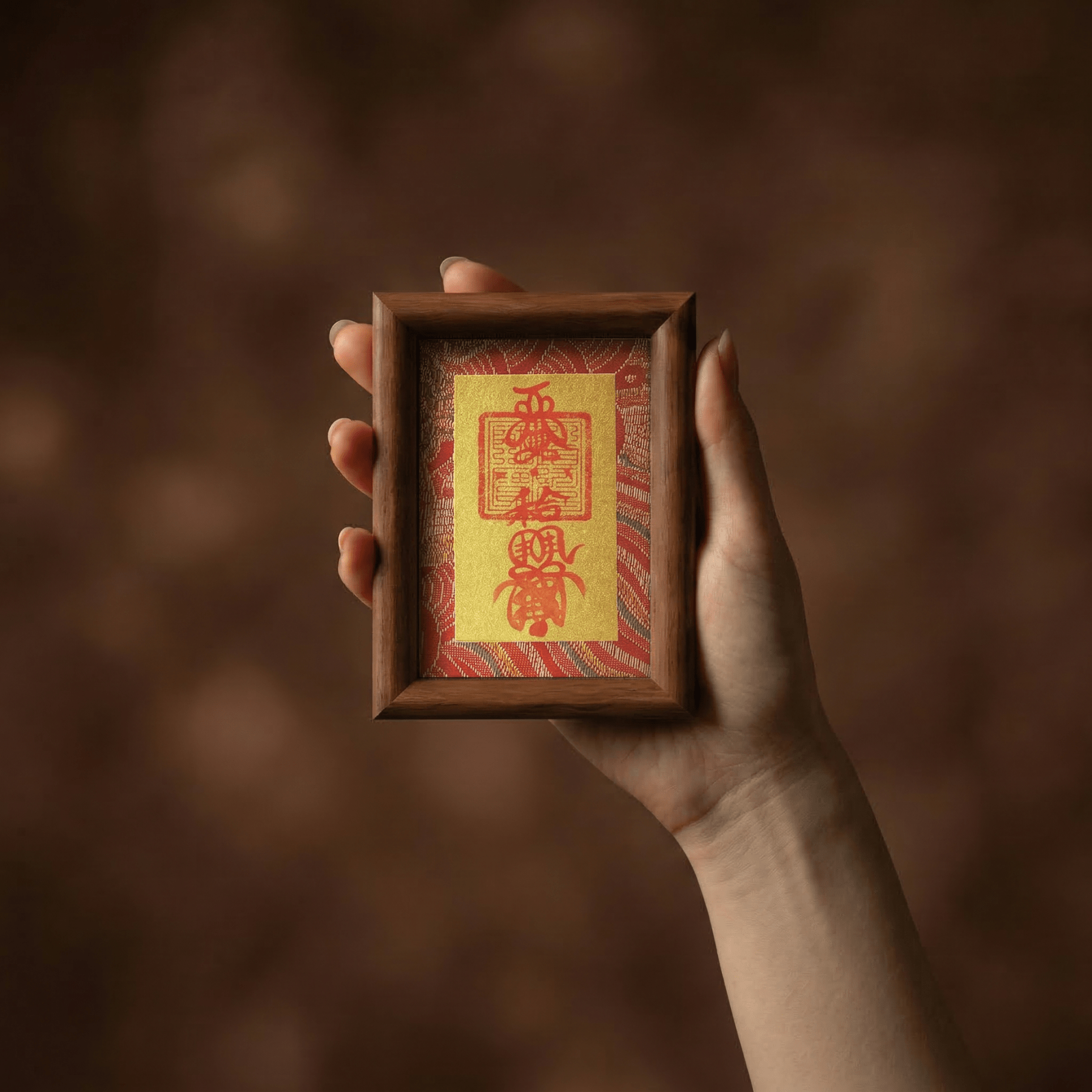 Hand - Drawn Taoist Relationship Harmony Talisman (Framed) - TalisVibe