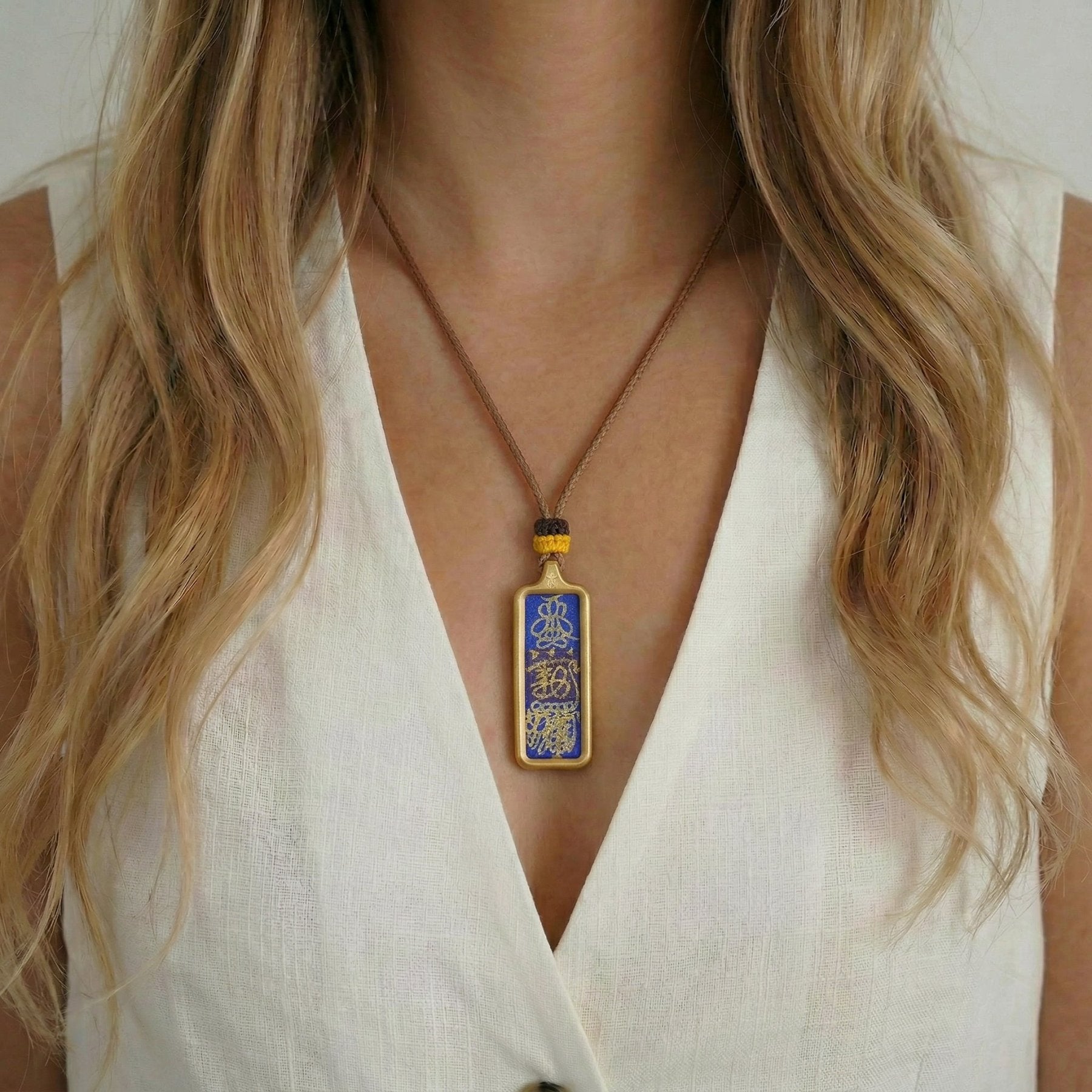 Hand - Drawn Taoist Wealth Talisman Necklace - TalisVibe