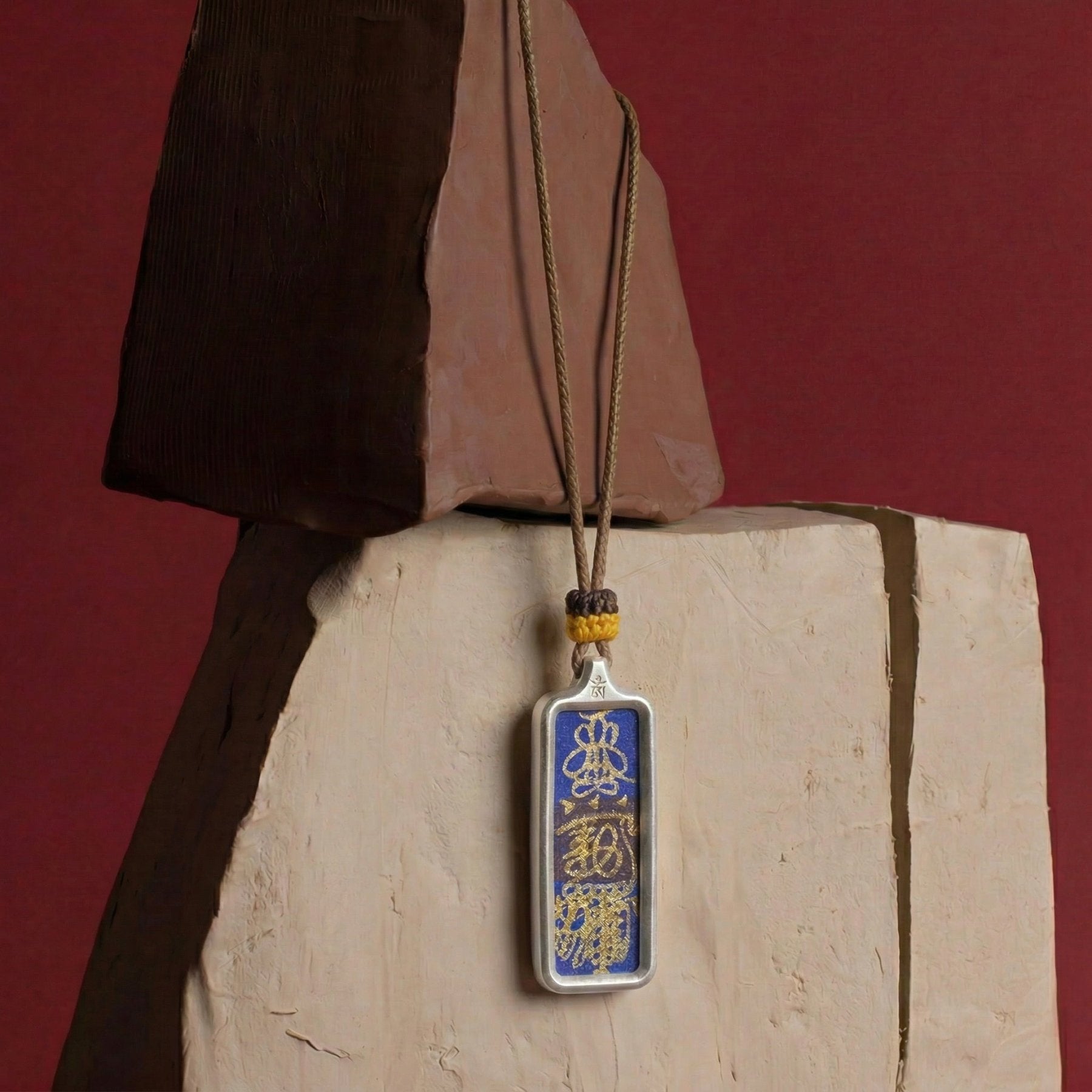 Hand - Drawn Taoist Wealth Talisman Necklace - TalisVibe