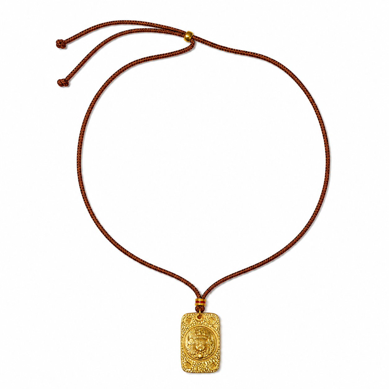 Abundance Blessing｜Yellow Wealth Deity Plaque Cord Necklace