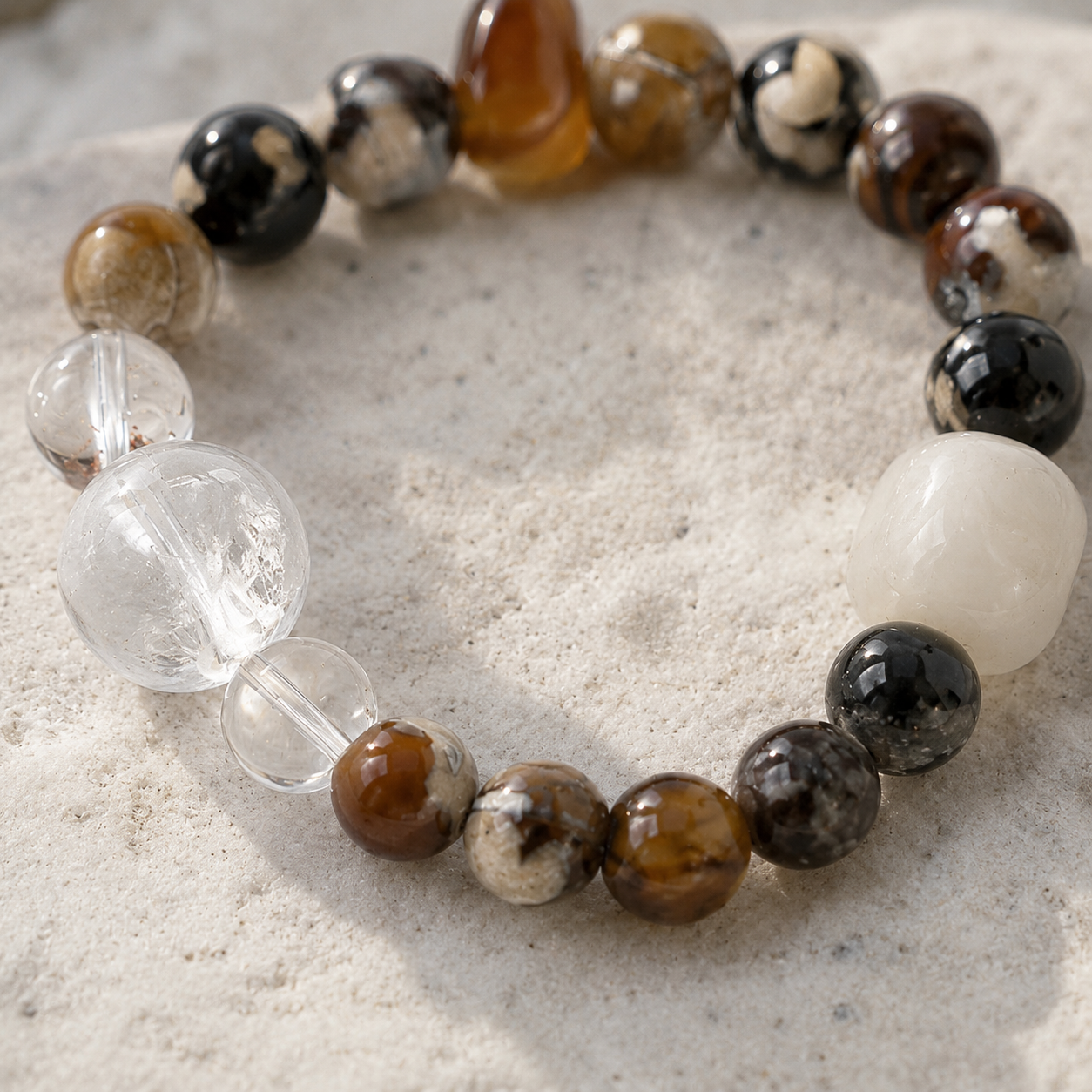 Guardian Blessing｜Earth & Clear Quartz Grounding Bracelet