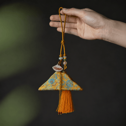 Abundance Blessing｜Talisman Fortune Pouch with Silver Fan Charm - TalisVibe