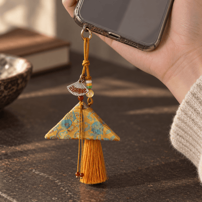 Abundance Blessing｜Talisman Fortune Pouch with Silver Fan Charm - TalisVibe