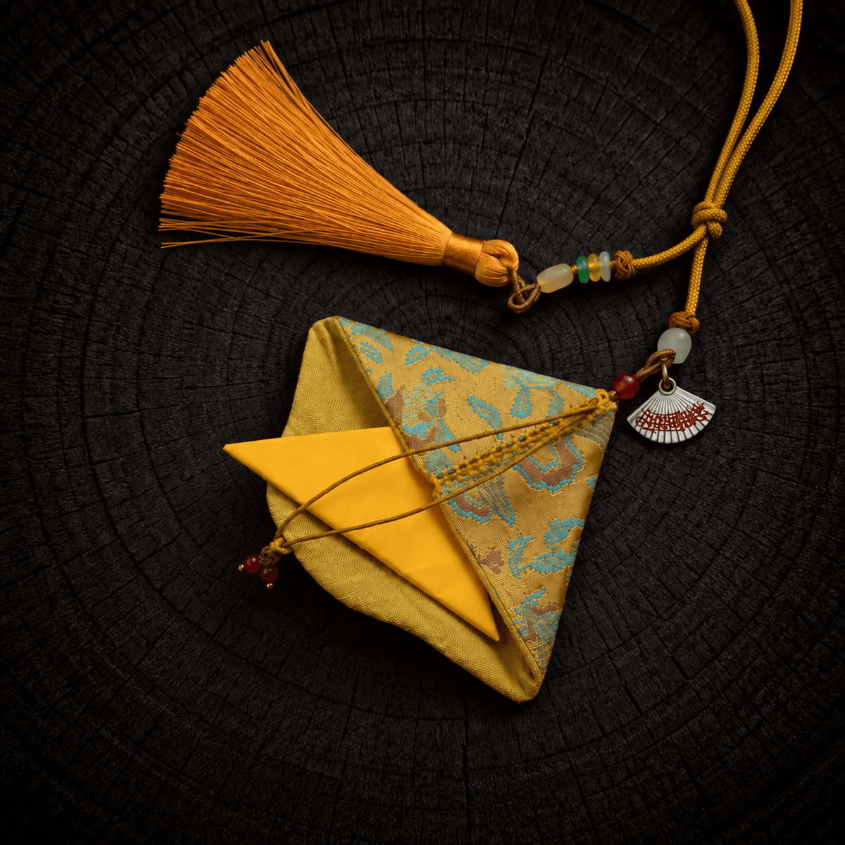Abundance Blessing｜Talisman Fortune Pouch with Silver Fan Charm - TalisVibe