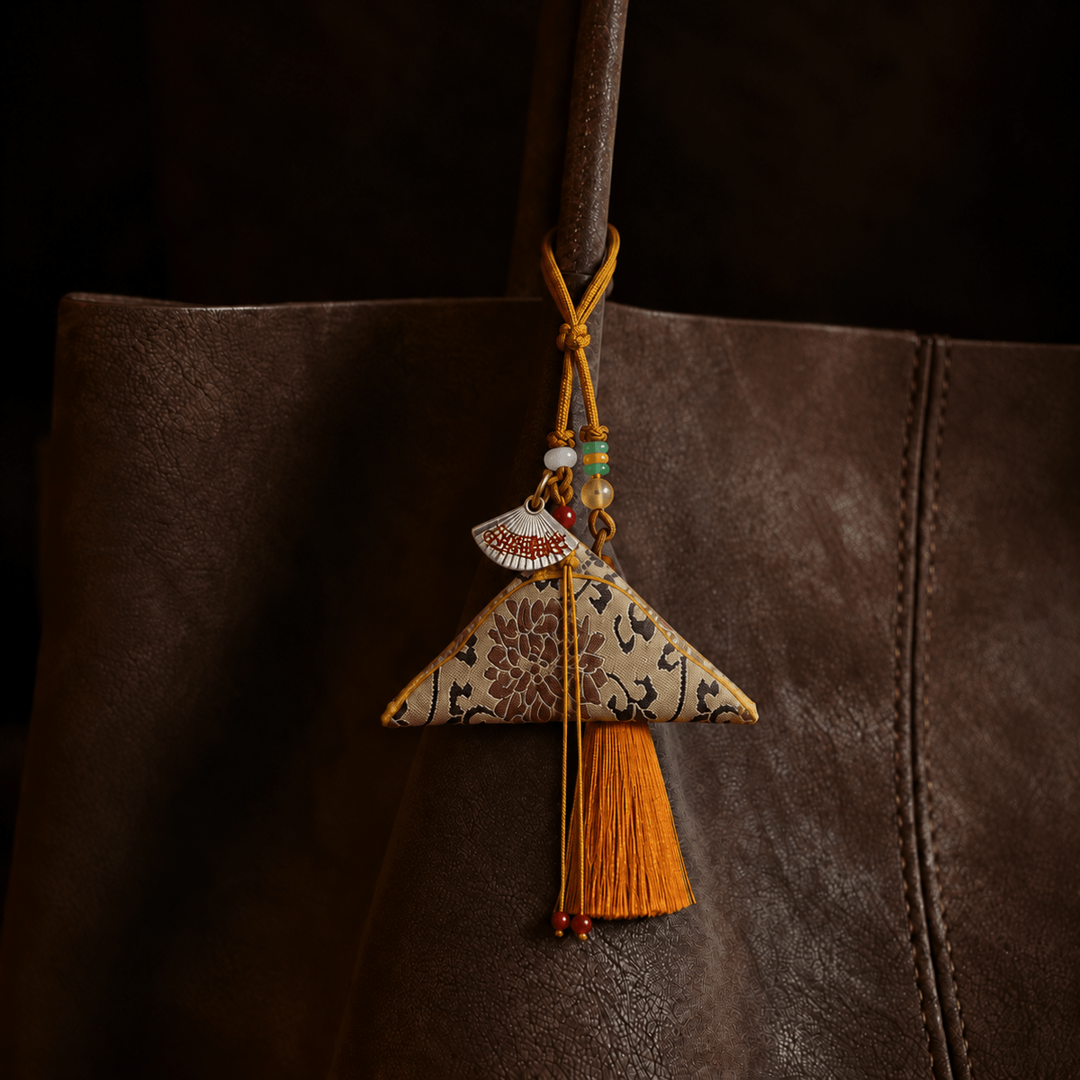 Guardian Blessing｜Protective Talisman Pouch with Silver Fan Charm - TalisVibe