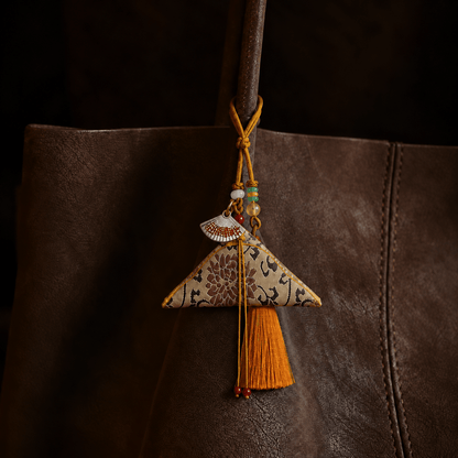 Guardian Blessing｜Protective Talisman Pouch with Silver Fan Charm - TalisVibe