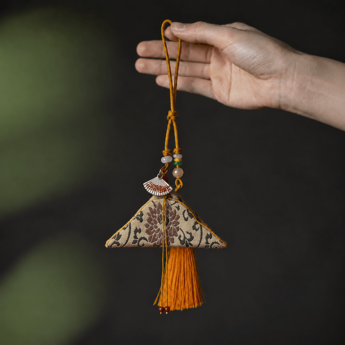 Guardian Blessing｜Protective Talisman Pouch with Silver Fan Charm - TalisVibe