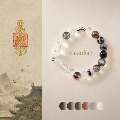 Guardian Blessing｜Black Obsidian & Clear Quartz Bracelet