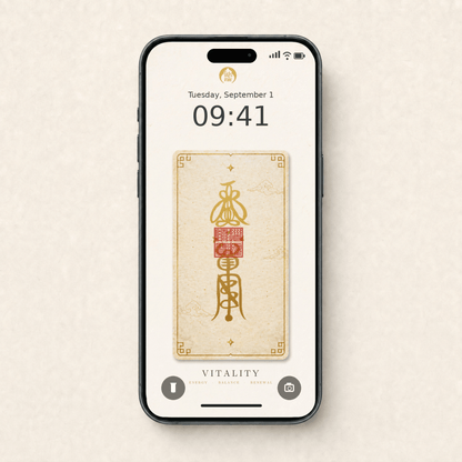 Vitality Blessing｜Hand written Talisman Card & Phone Wallpaper - TalisVibe