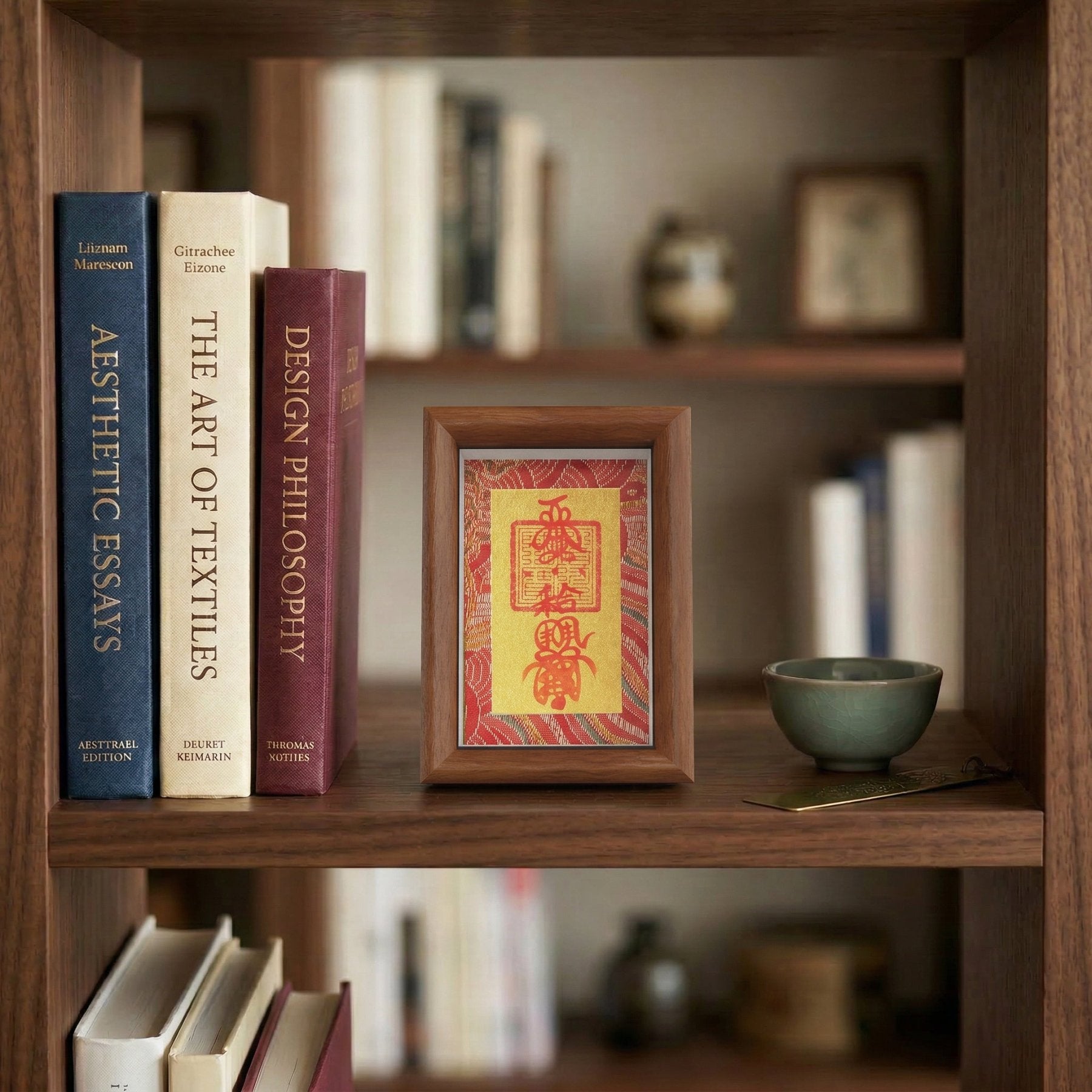 Hand - Drawn Taoist Relationship Harmony Talisman (Framed) - TalisVibe